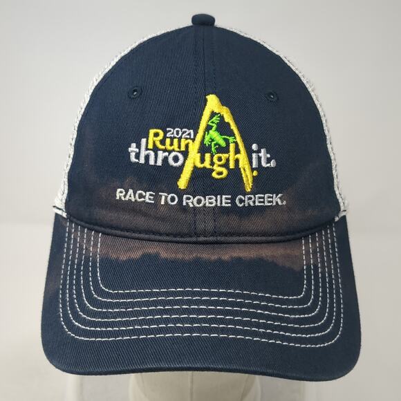 Race To Robie Creek Run Through It 2021 Trucker Hat Blue One Size District - Picture 2 of 9
